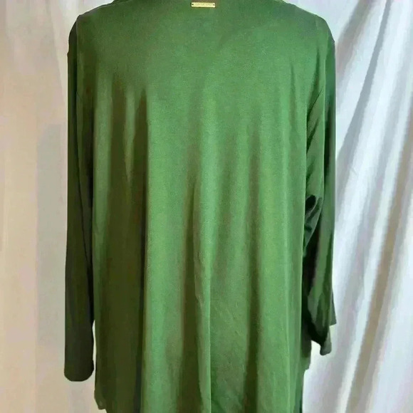 Michael Kors Green Long Sleeve Sheer Blouse (Size 2XL) - Picture 7 of 10